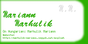 mariann marhulik business card